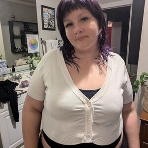 Cream Button-Up Cardigan